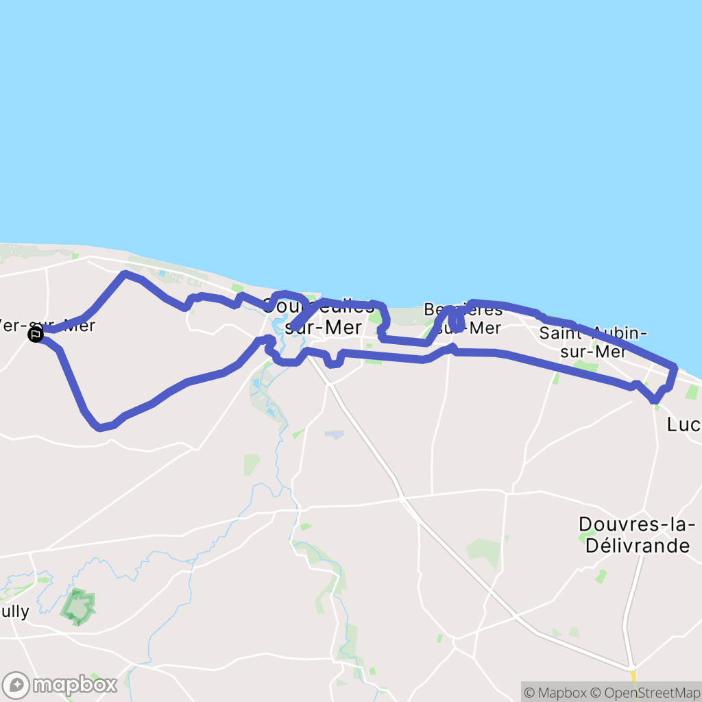 Ver-sur-Mer : carte du parcours de randonnée - France