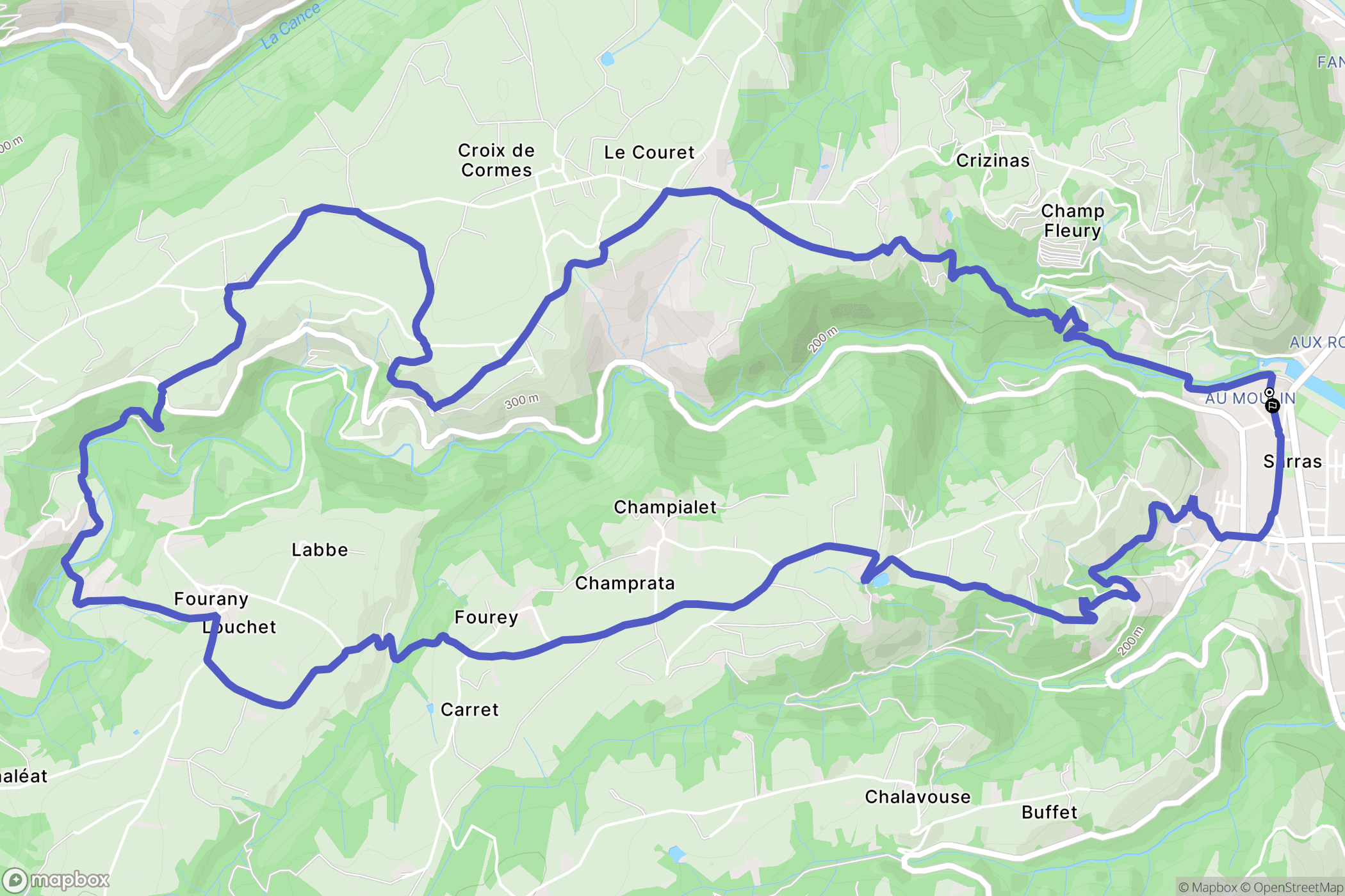 Sarras : carte du parcours de randonnée - France