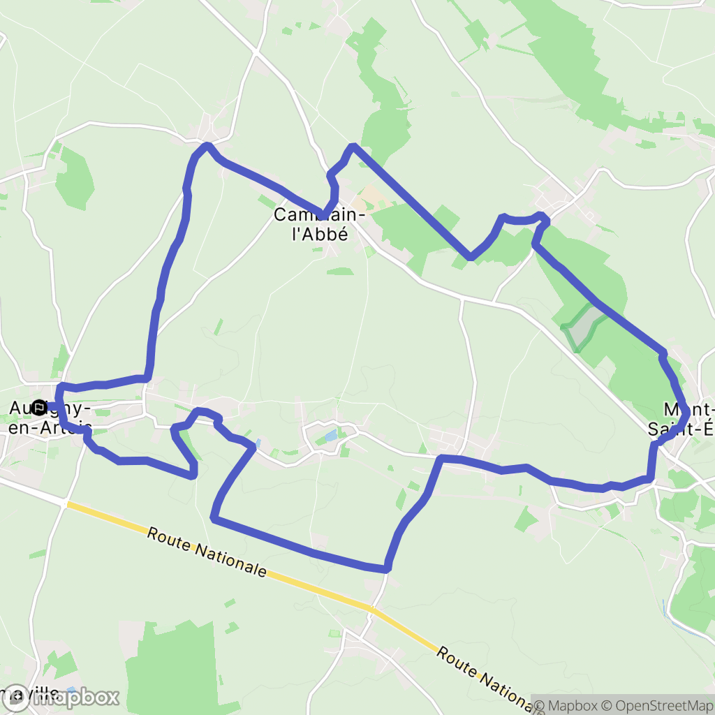Aubigny-en-Artois : carte du parcours de randonnée - France