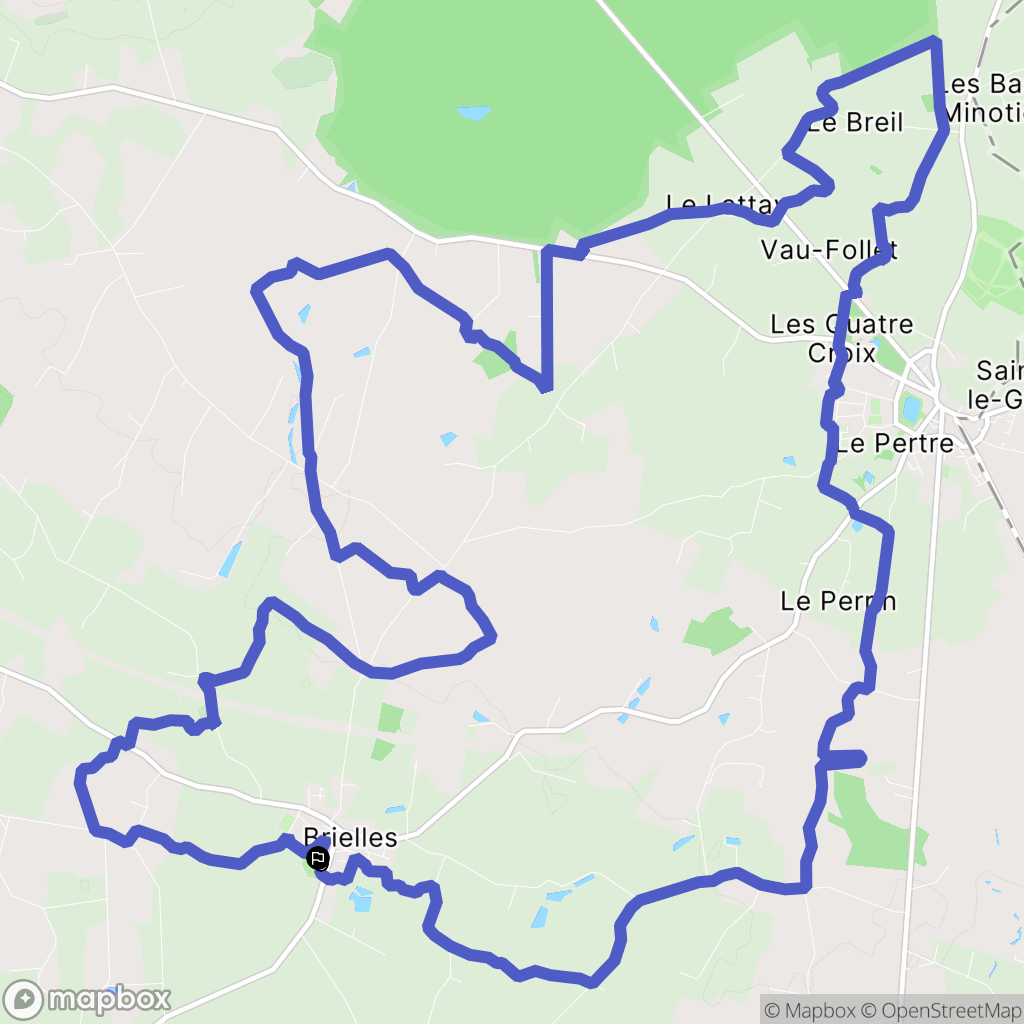 Brielles : carte du parcours de randonnée - France
