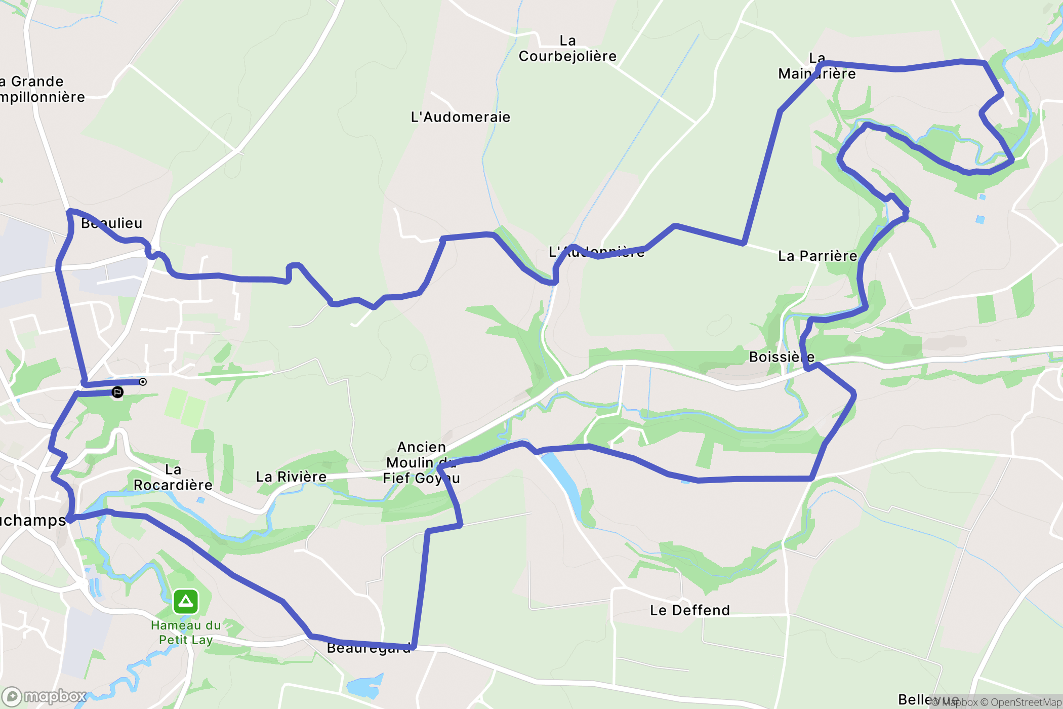 Mouchamps : carte du parcours de randonnée - France