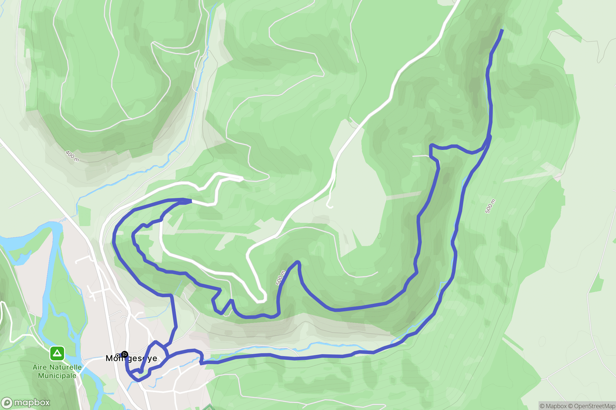 Montgesoye : carte du parcours de randonnée - France