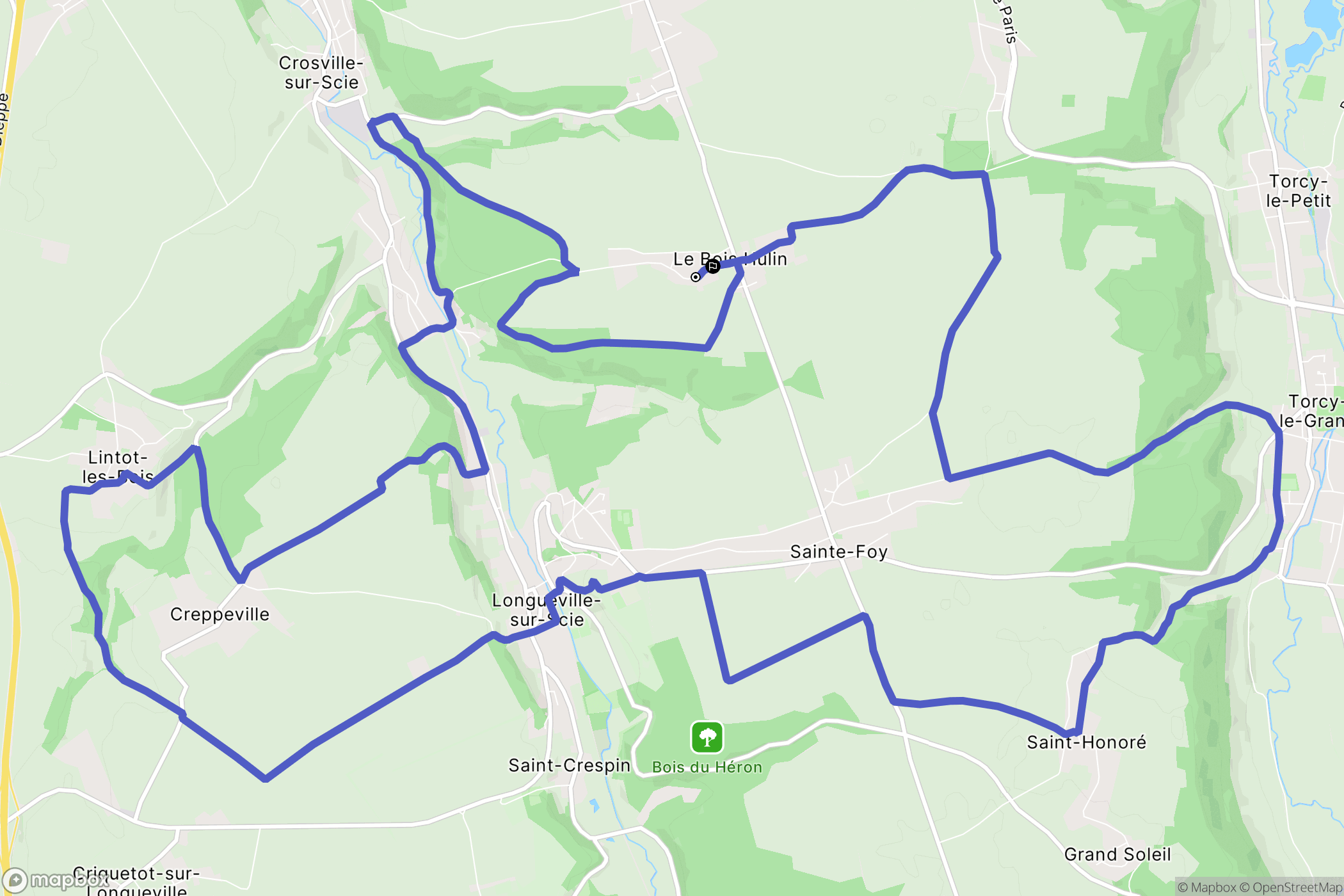 La Chaussée : carte du parcours de randonnée - France