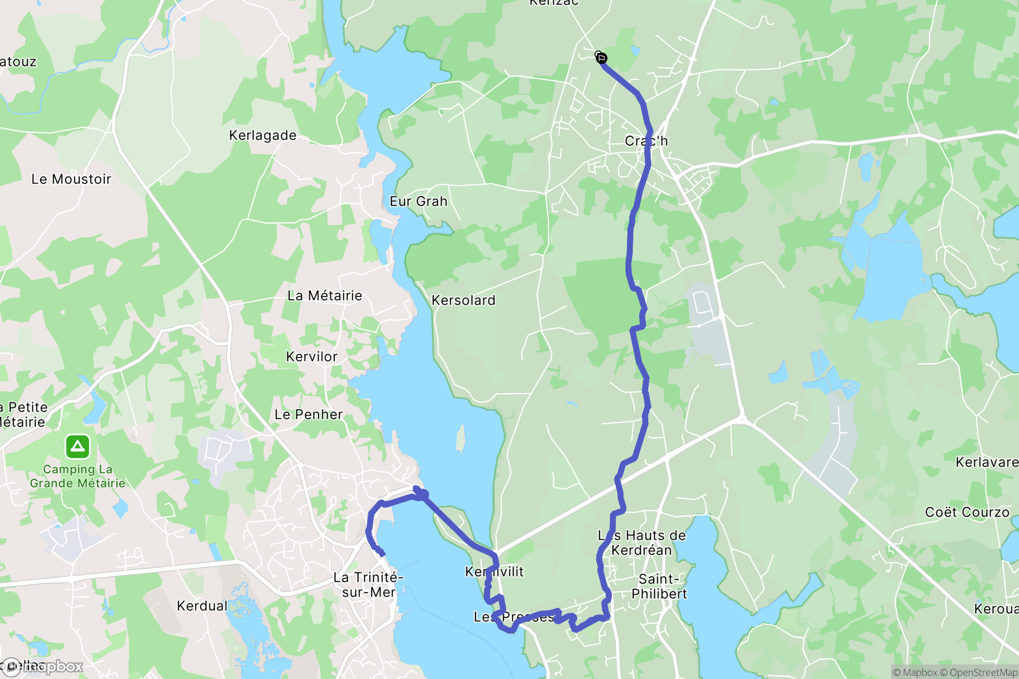 Crac'h : carte du parcours de randonnée - France