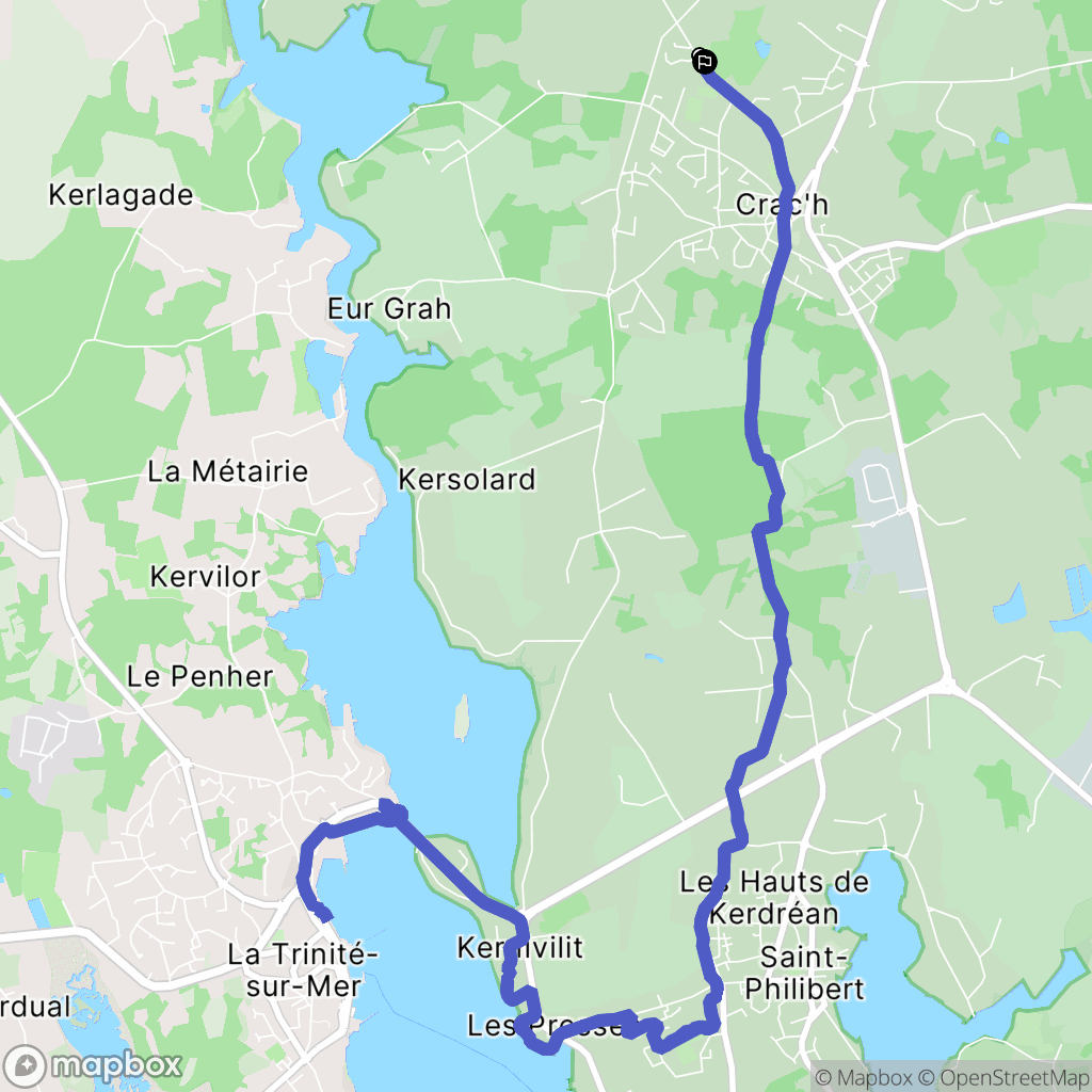 Crac'h : carte du parcours de randonnée - France