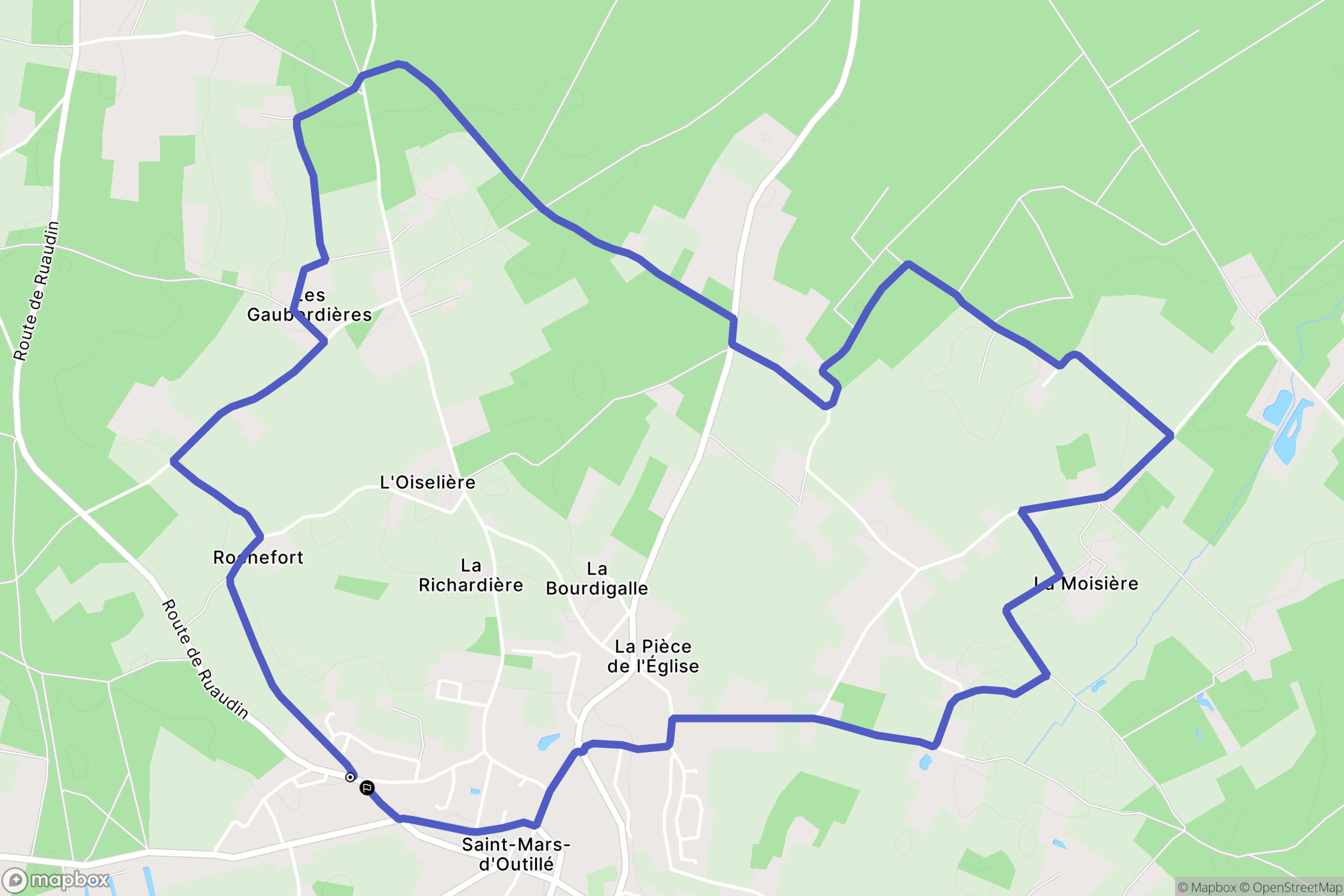 Saint-Mars-d'Outillé : carte du parcours de randonnée - France