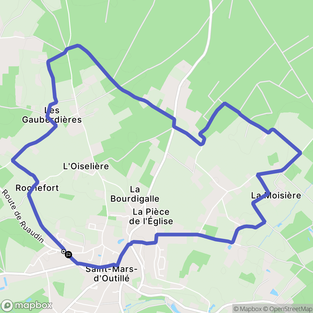 Saint-Mars-d'Outillé : carte du parcours de randonnée - France