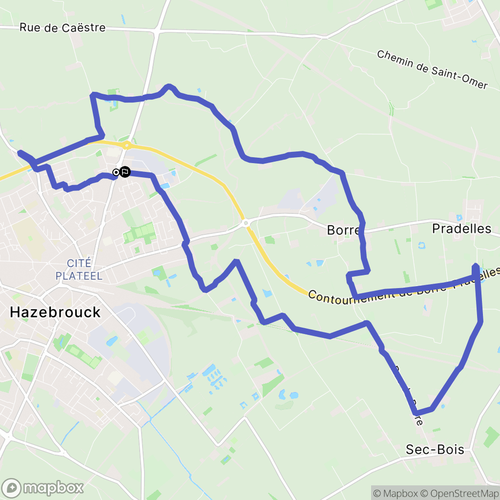 Hazebrouck : carte du parcours de randonnée - France
