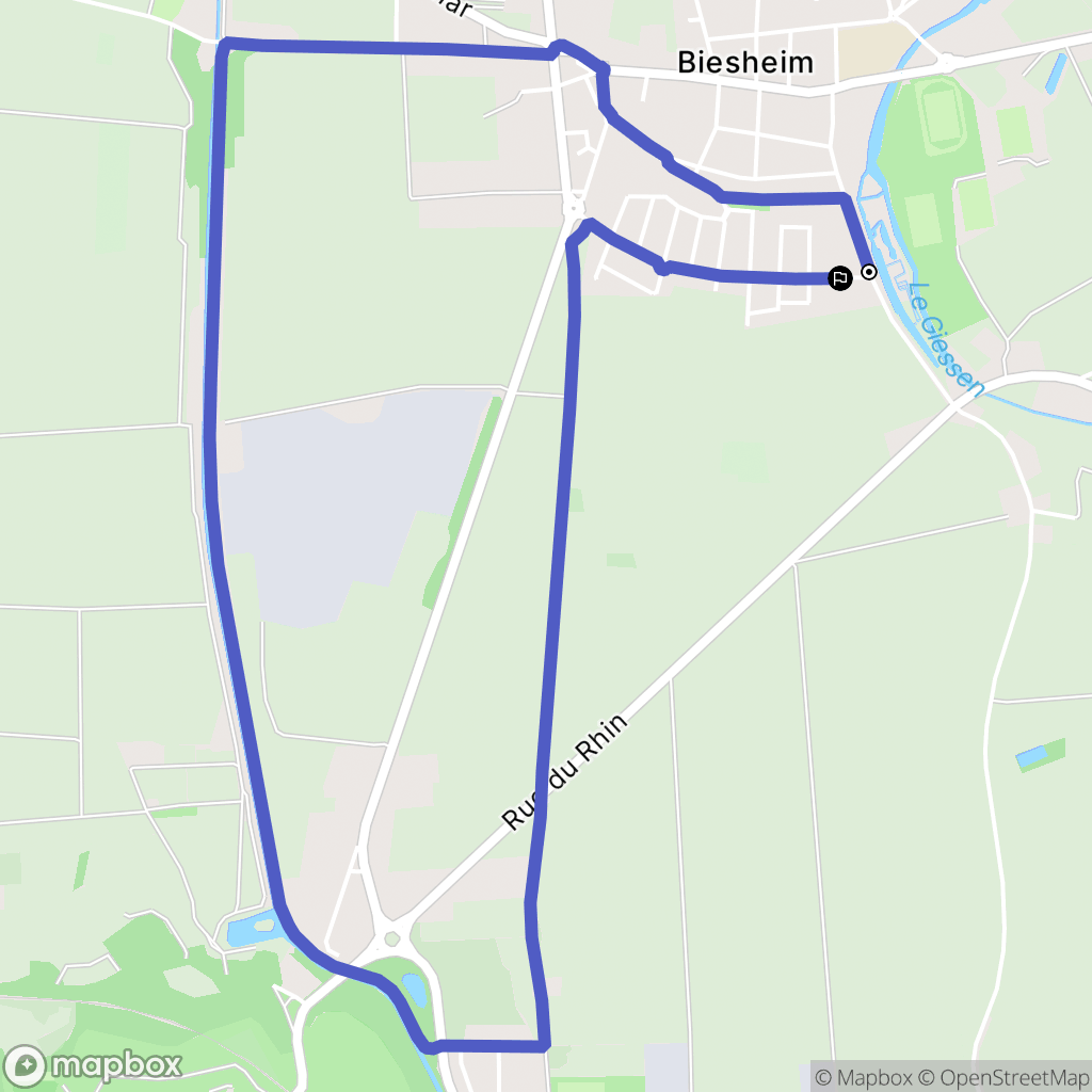 Biesheim : carte du parcours de randonnée - France