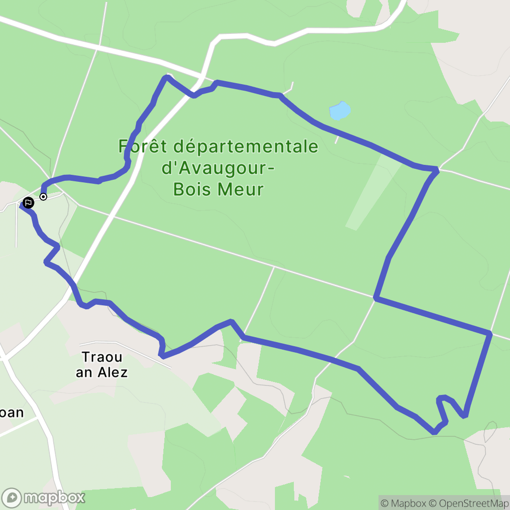 Lanrodec : carte du parcours de randonnée - France