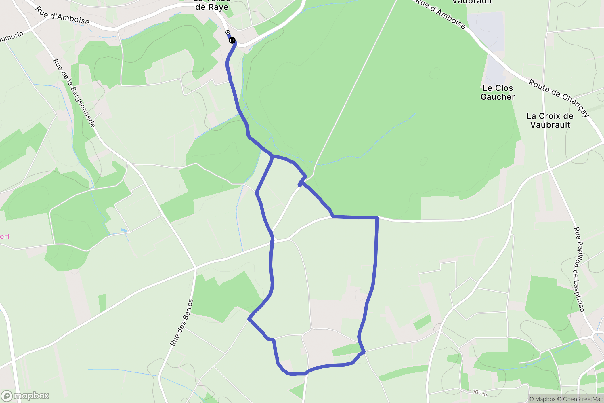 Chançay : carte du parcours de randonnée - France