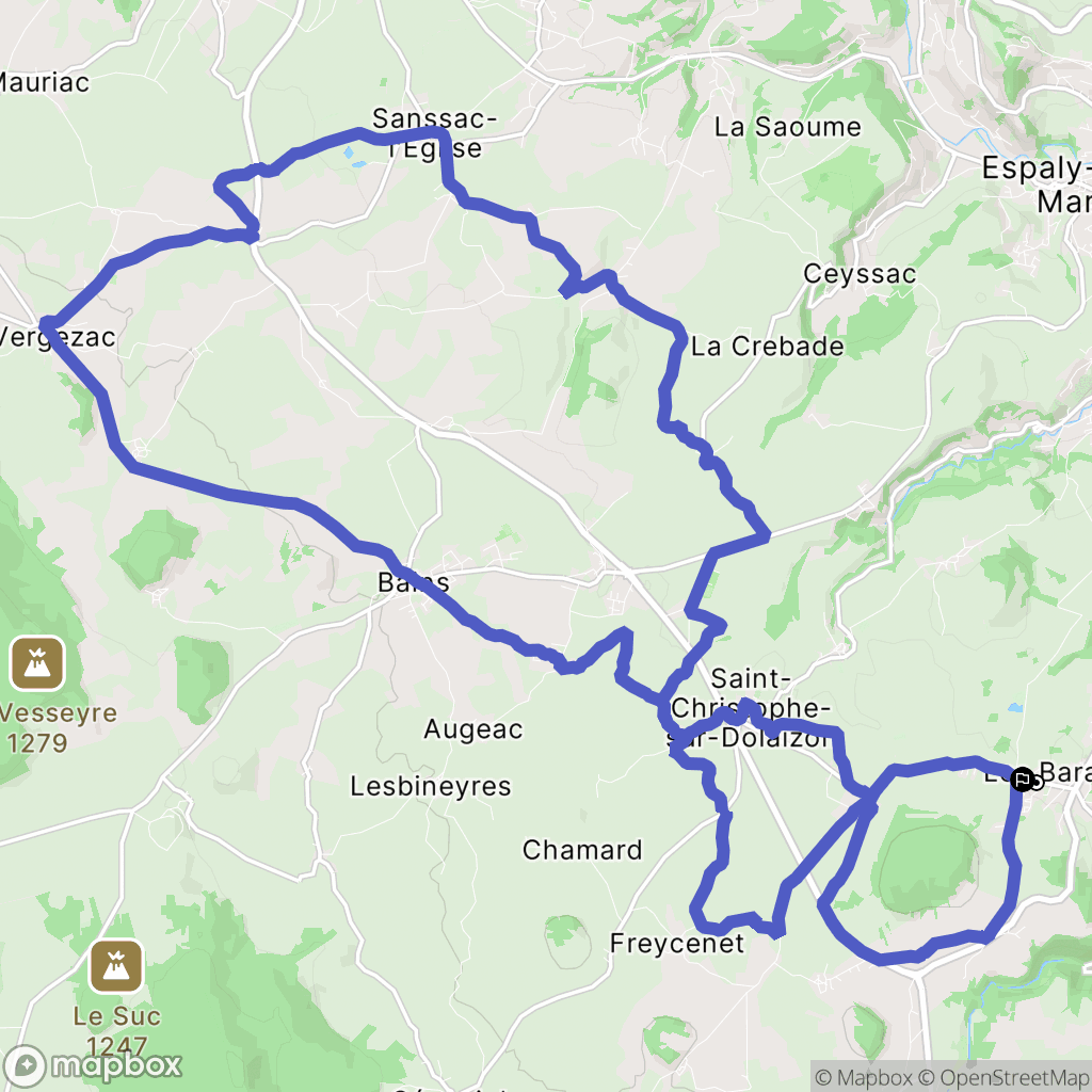 Cussac-sur-Loire : carte du parcours de randonnée - France