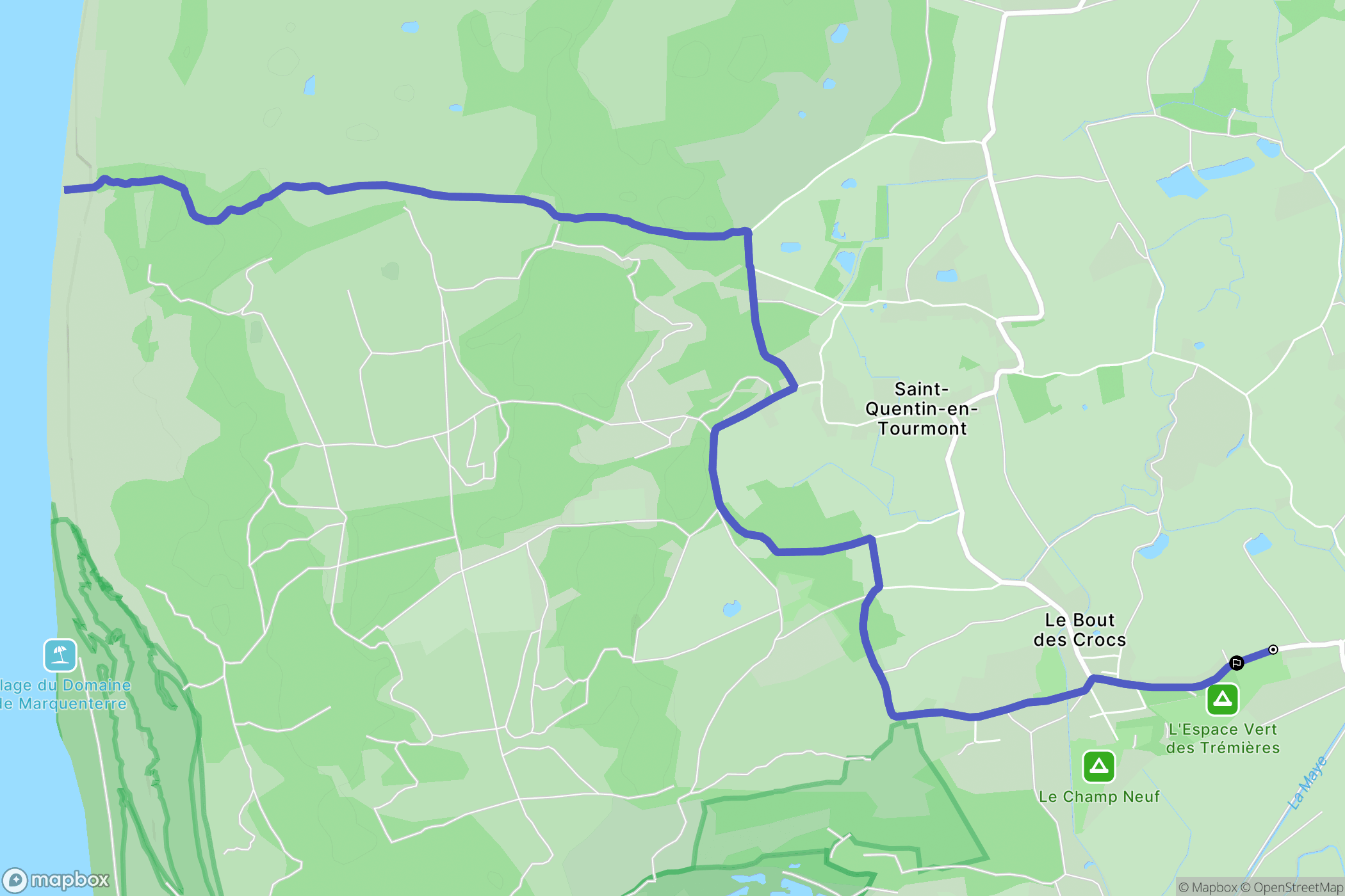 Saint-Quentin-en-Tourmont : carte du parcours de randonnée - France