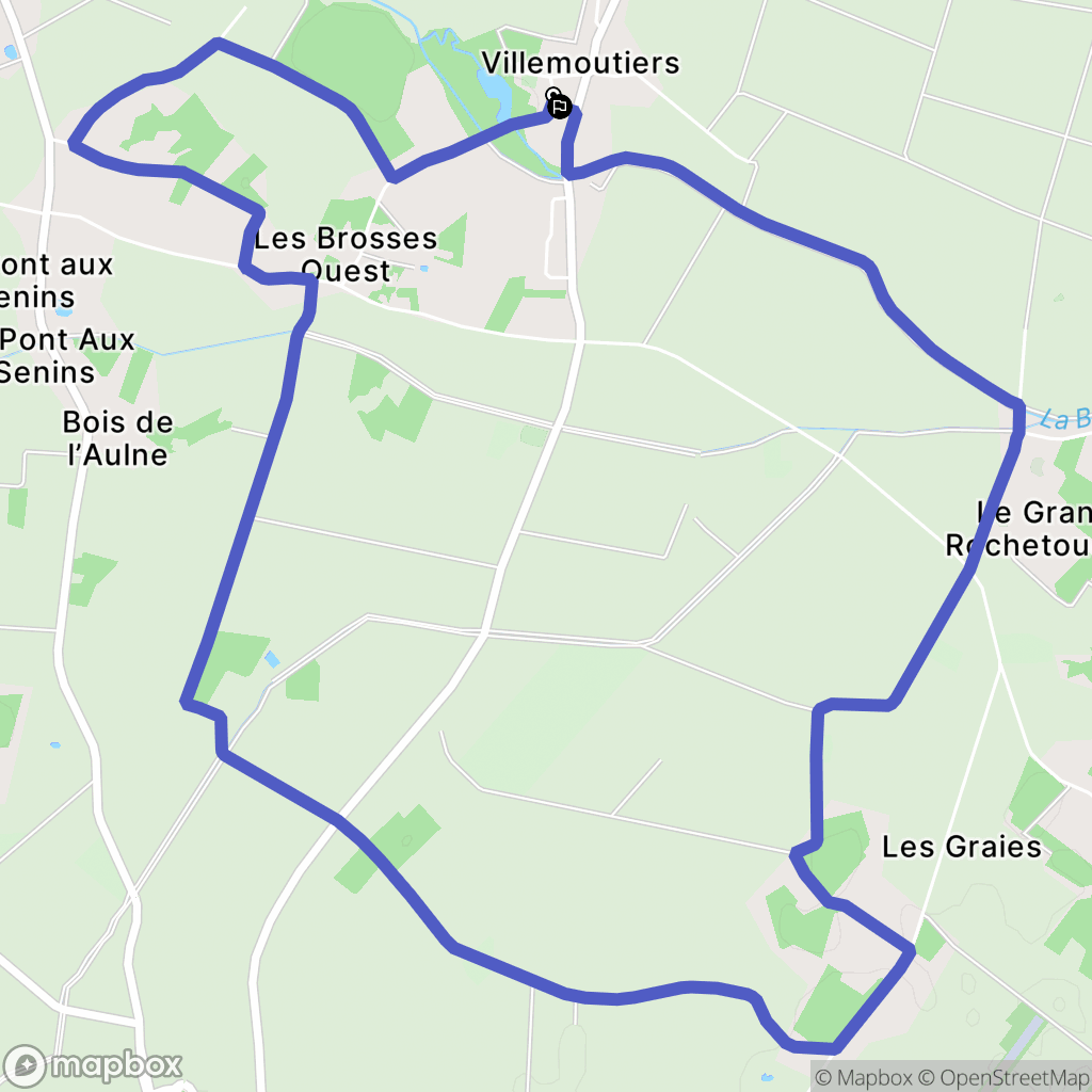 Villemoutiers : carte du parcours de randonnée - France