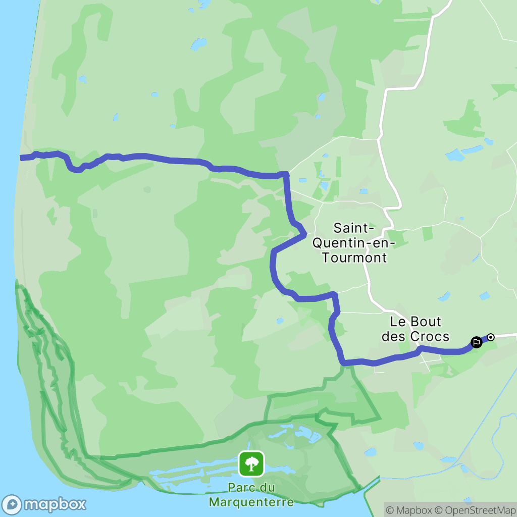Saint-Quentin-en-Tourmont : carte du parcours de randonnée - France