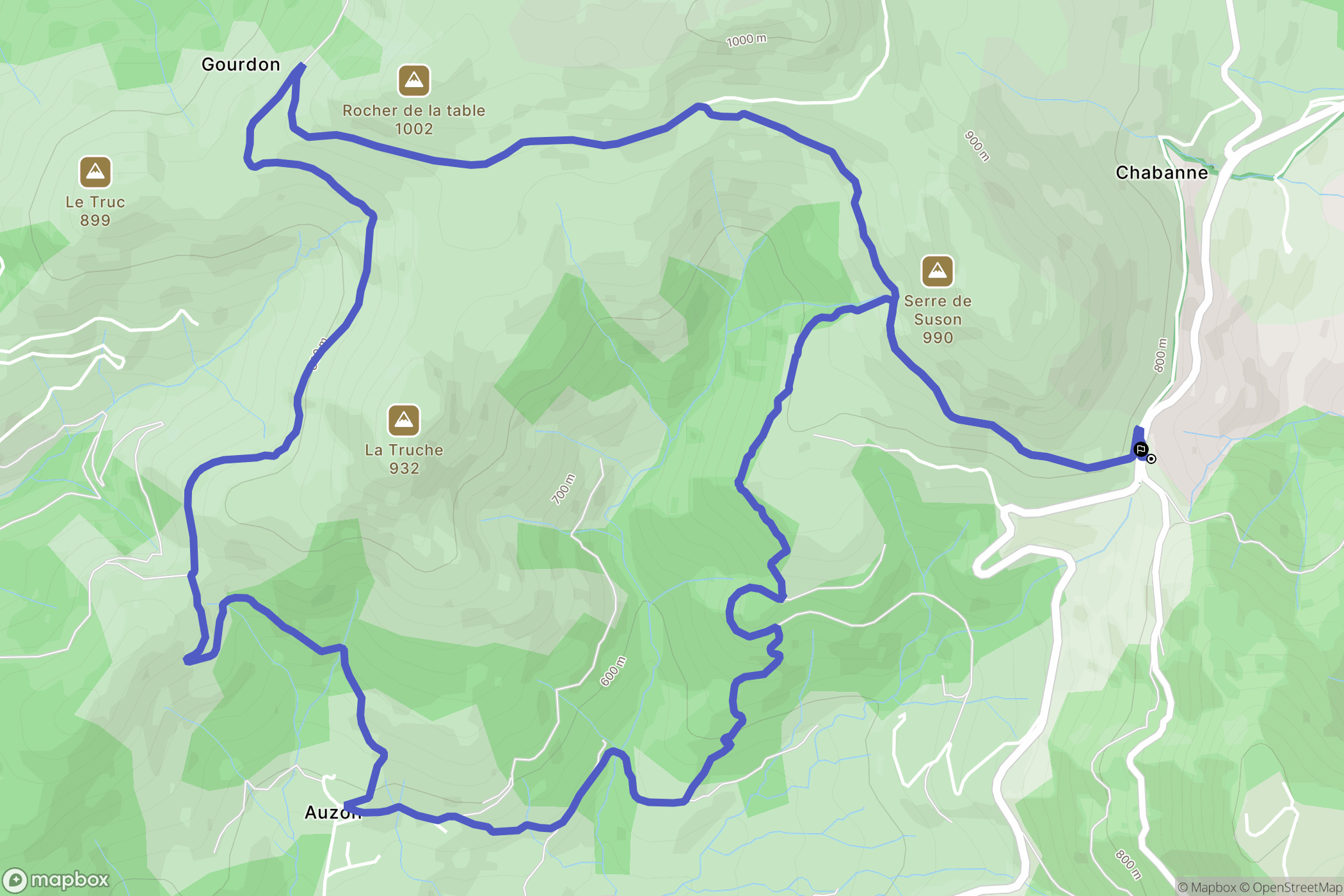 Saint-Priest : carte du parcours de randonnée - France