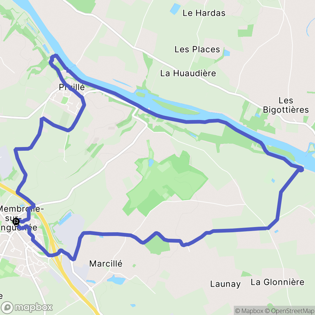 Longuenée-en-Anjou : carte du parcours de randonnée - France