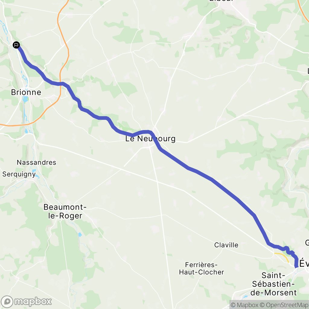 Pont-Authou : carte du parcours de randonnée - France