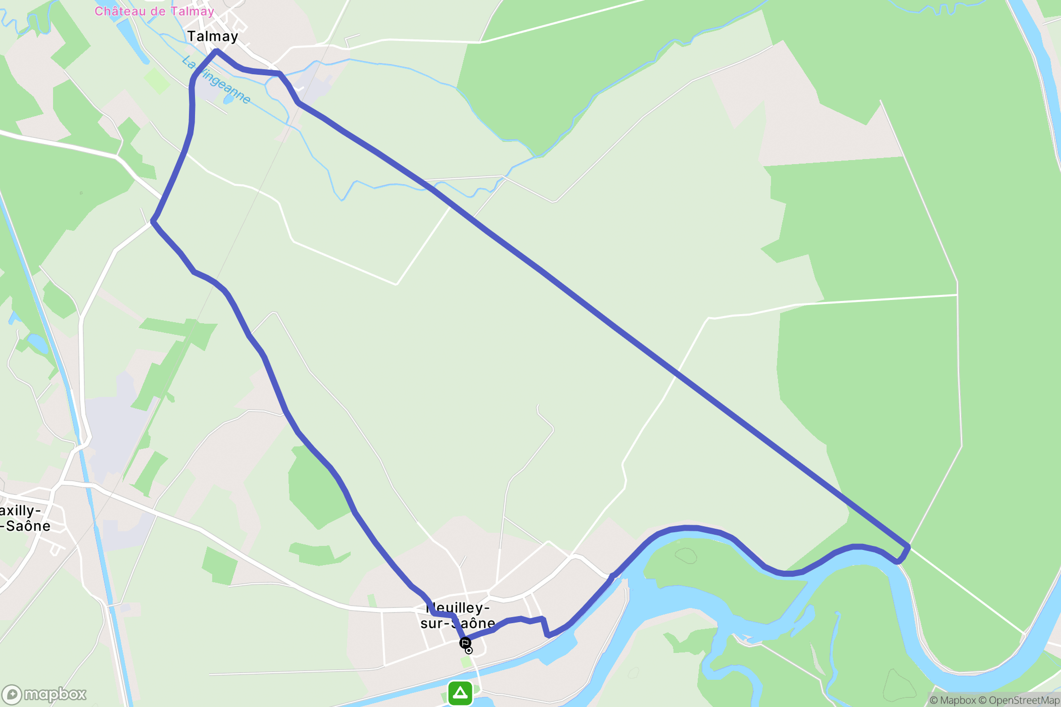 Heuilley-sur-Saône : carte du parcours de randonnée - France