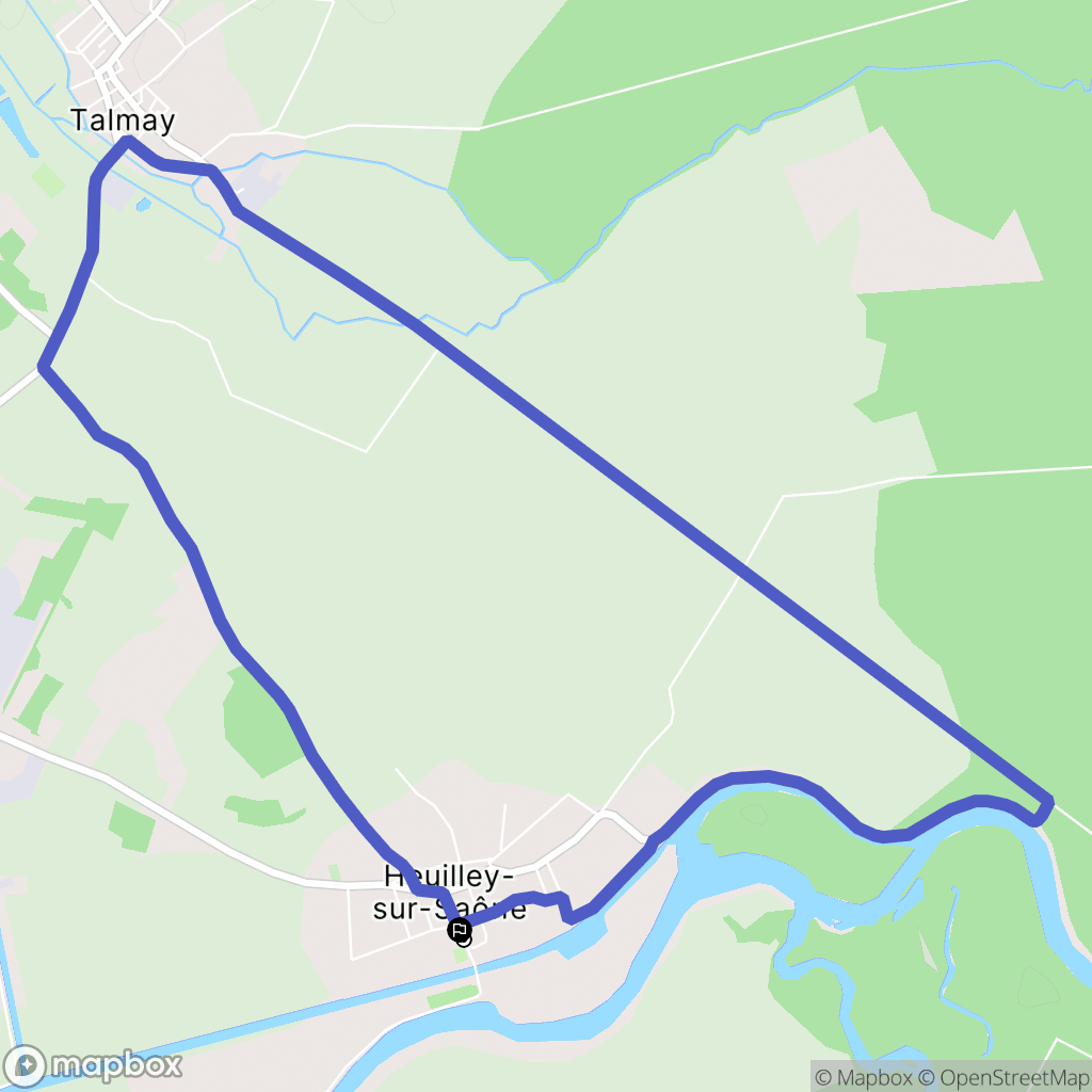 Heuilley-sur-Saône : carte du parcours de randonnée - France