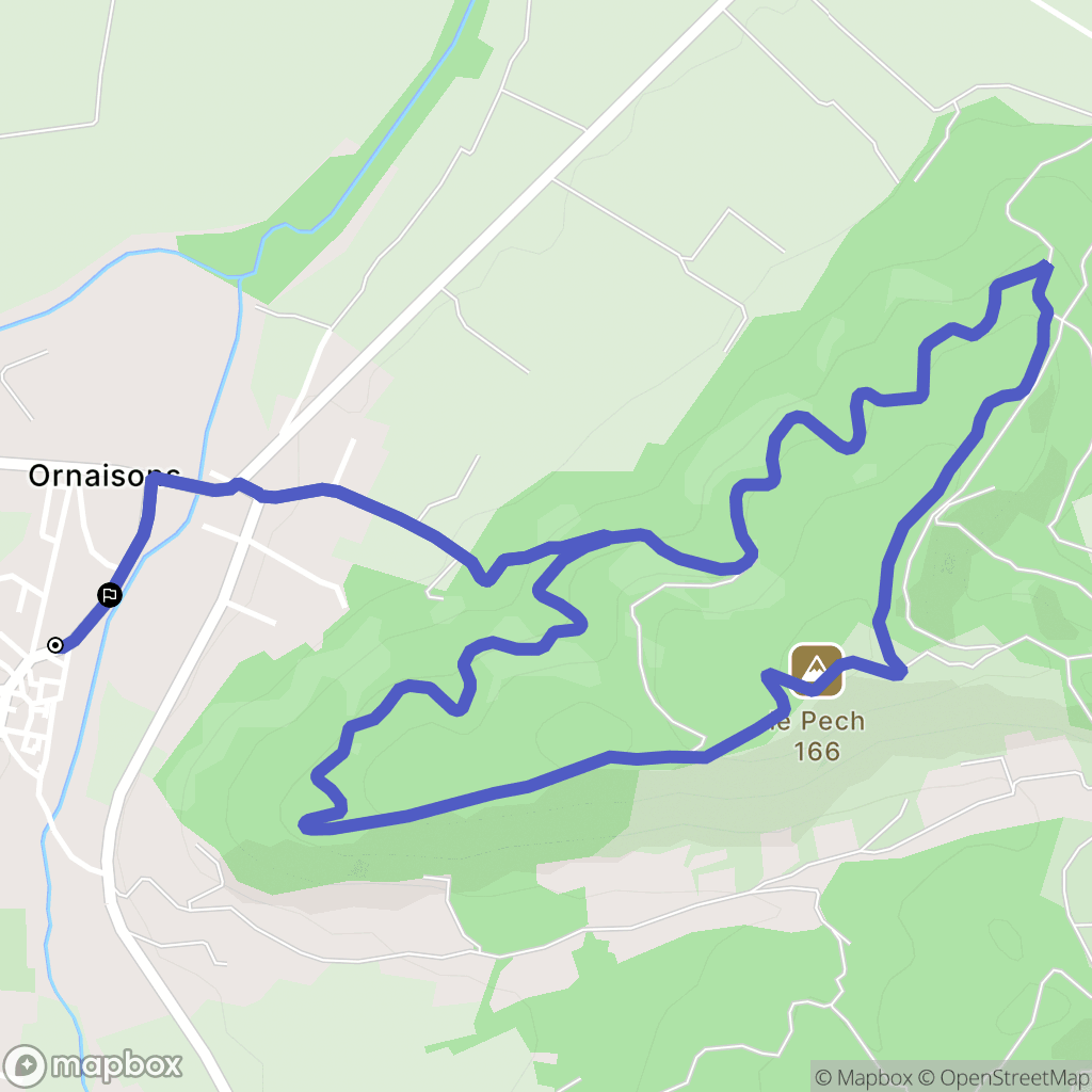 Ornaisons : carte du parcours de randonnée - France