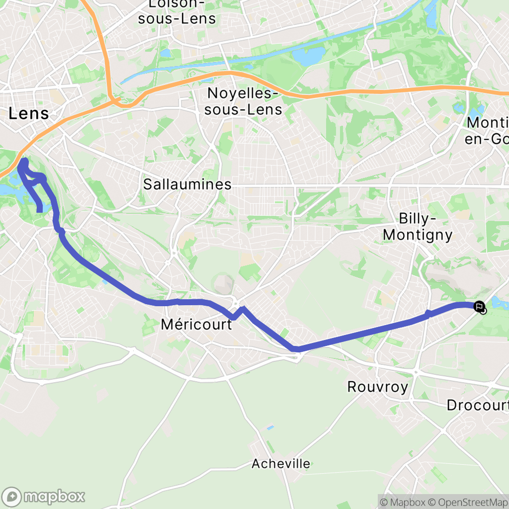 Hénin-Beaumont : carte du parcours de randonnée - France