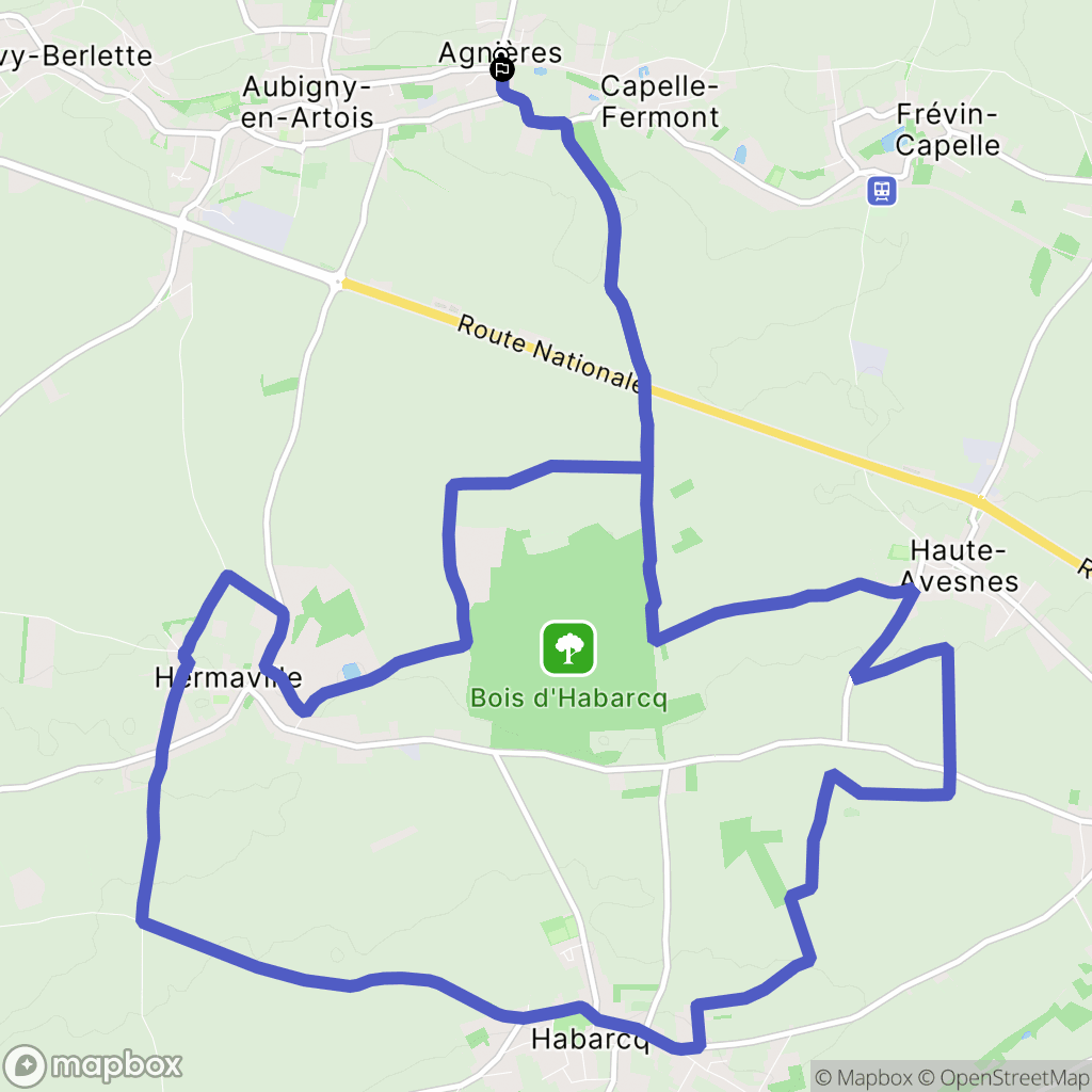 Agnières : carte du parcours de randonnée - France