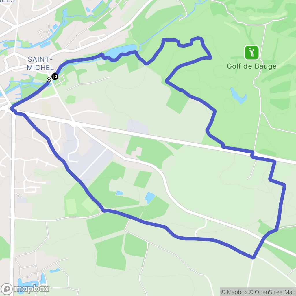 Baugé en Anjou : carte du parcours de randonnée - France