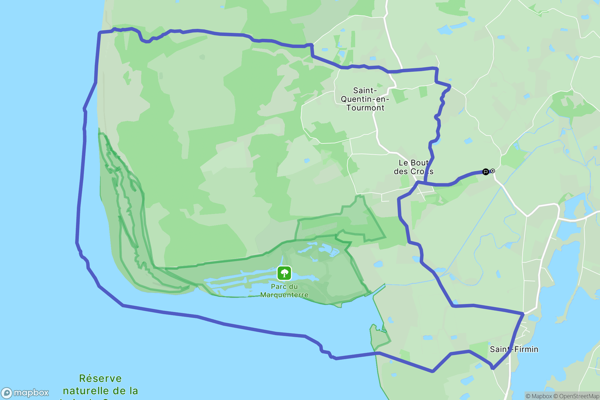 Saint-Quentin-en-Tourmont : carte du parcours de randonnée - France