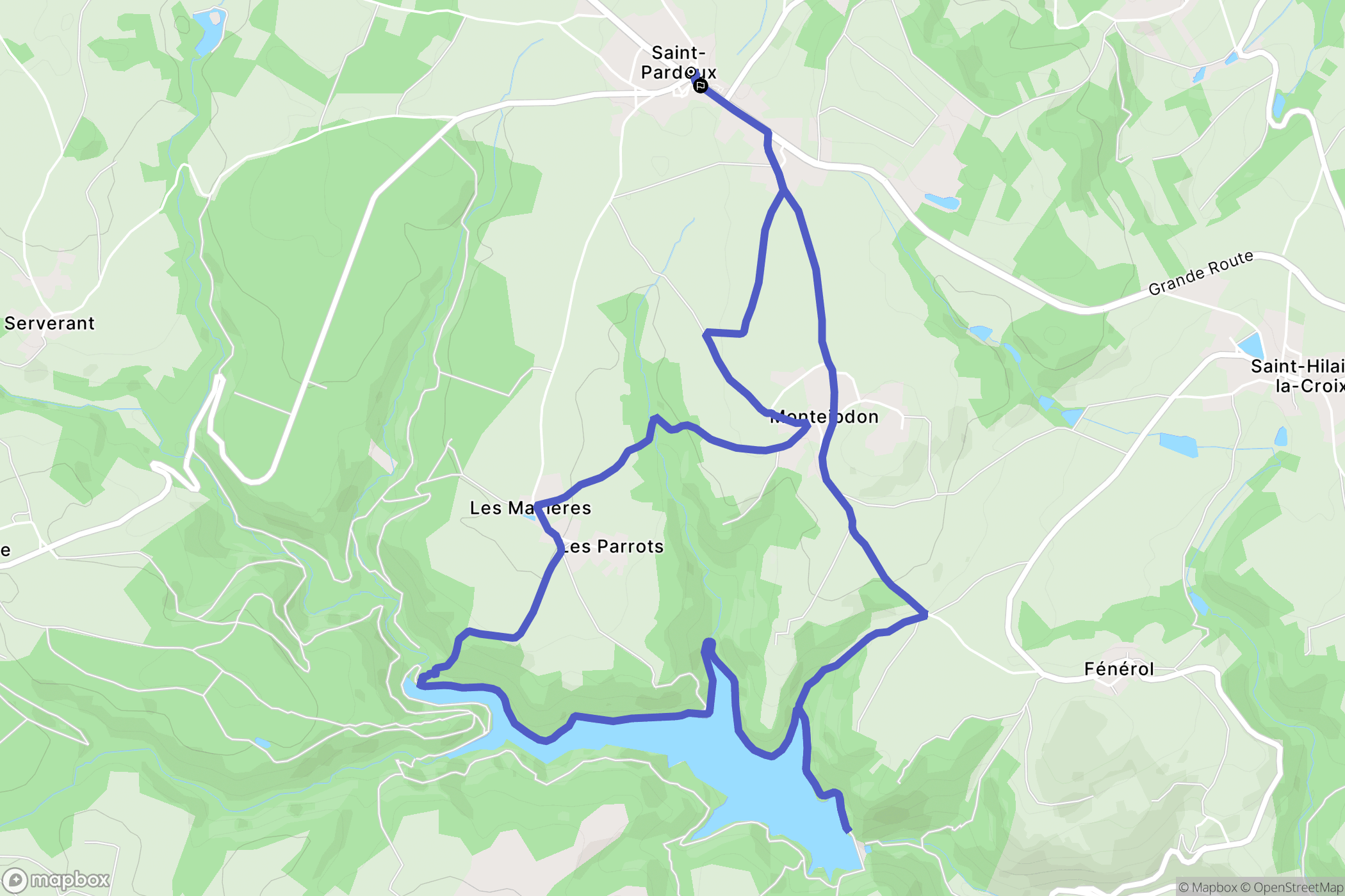 Saint-Pardoux : carte du parcours de randonnée - France