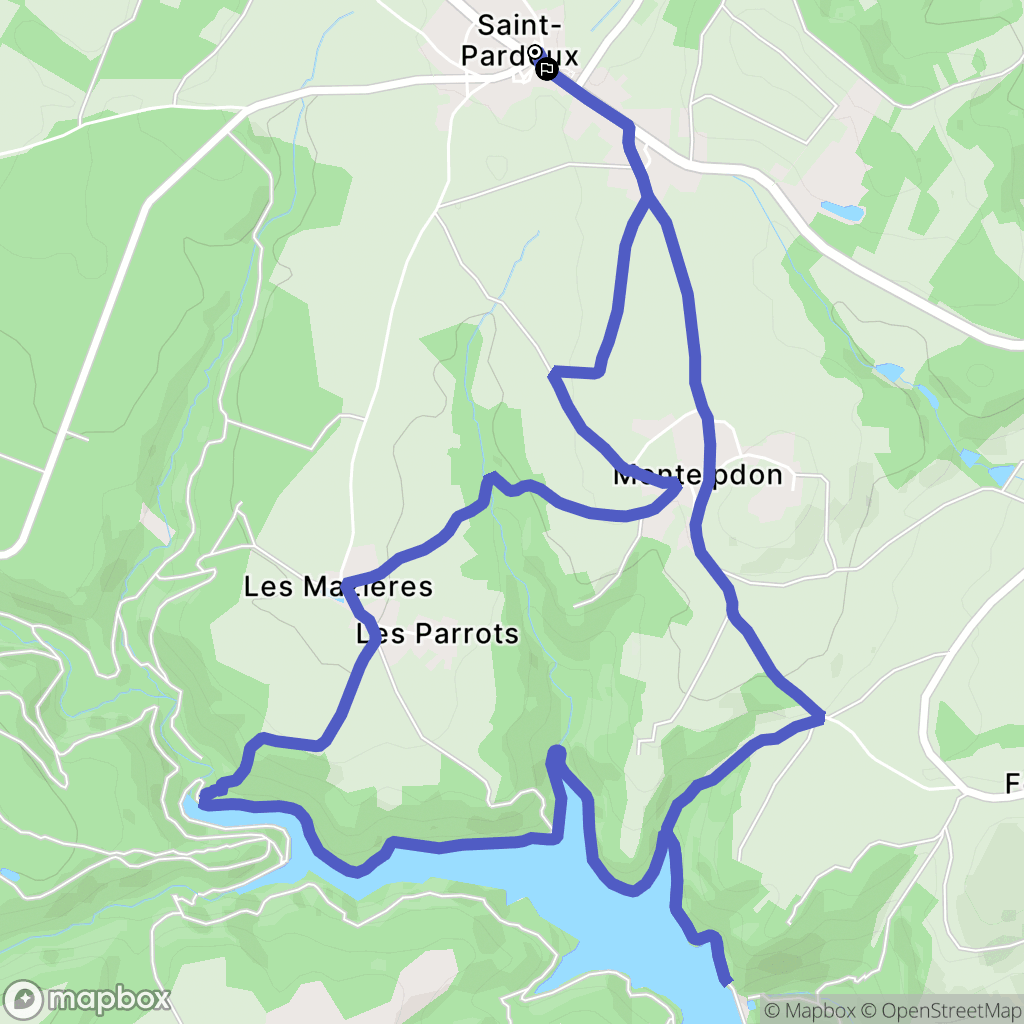 Saint-Pardoux : carte du parcours de randonnée - France