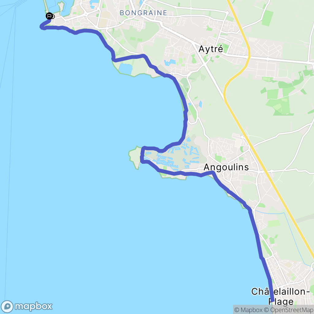 La Rochelle : carte du parcours de randonnée - France