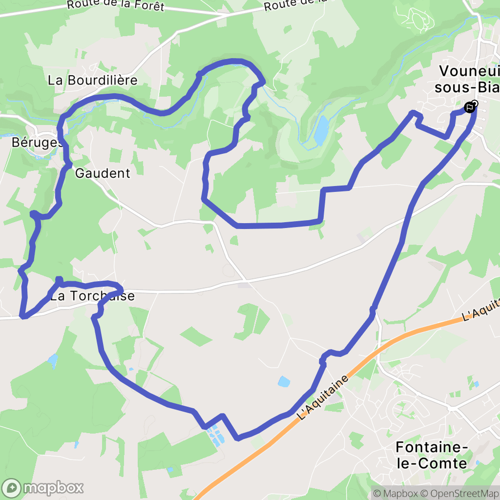 Vouneuil-sous-Biard : carte du parcours de randonnée - France