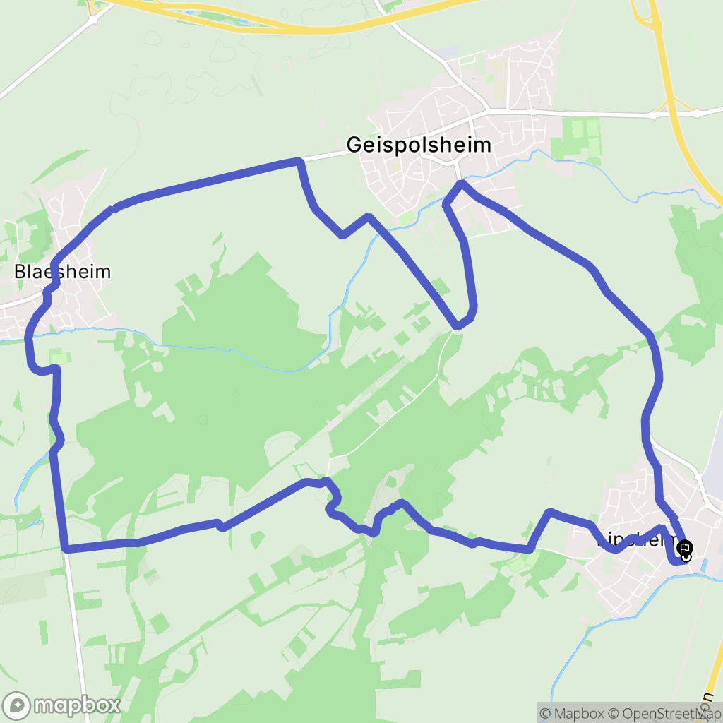 Lipsheim : carte du parcours de randonnée - France