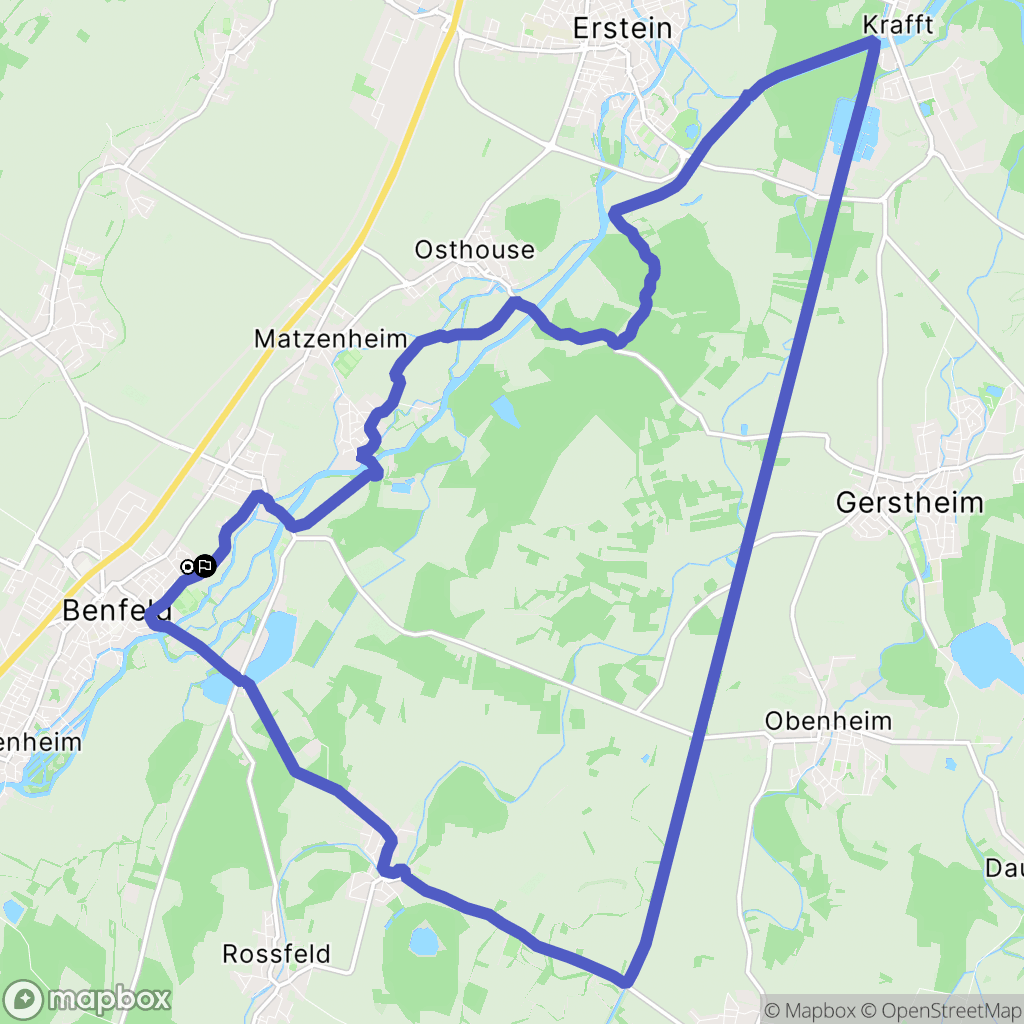 Benfeld : carte du parcours de randonnée - France