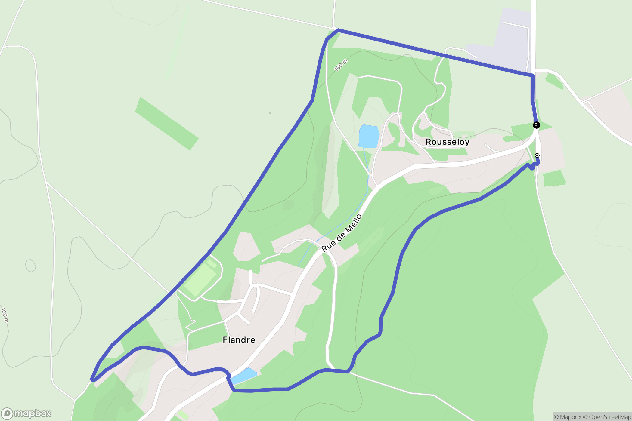 Rousseloy : carte du parcours de randonnée - France