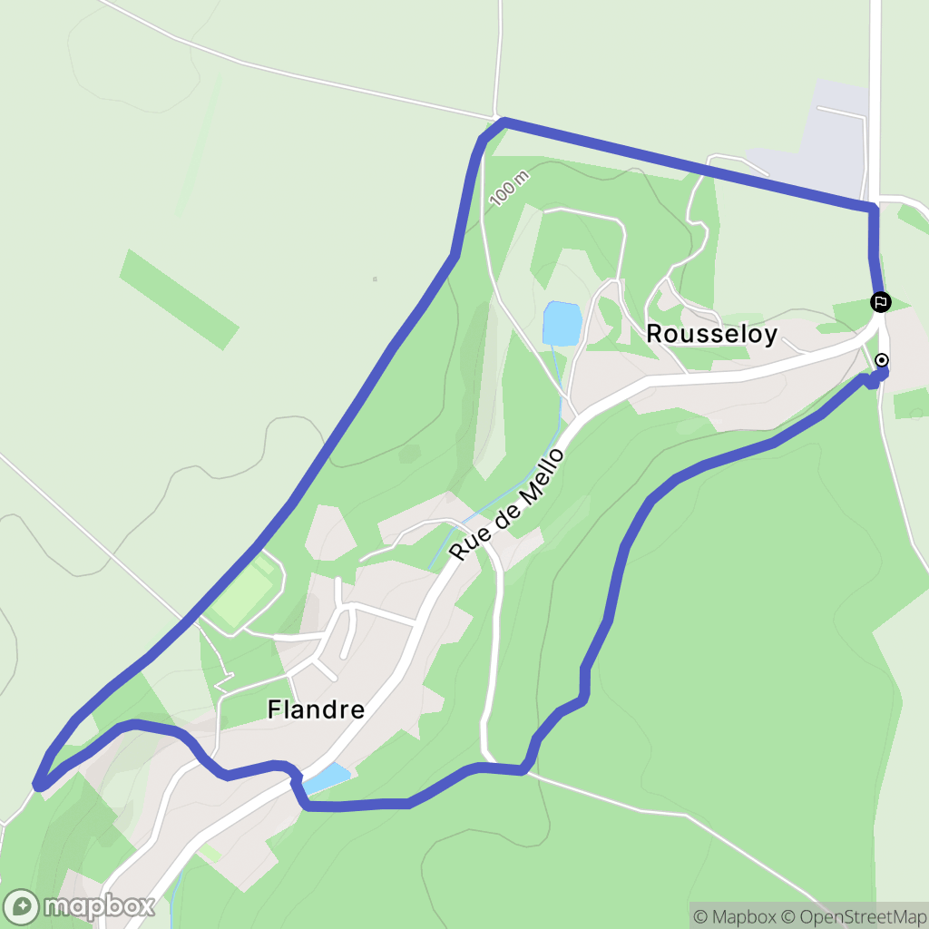 Rousseloy : carte du parcours de randonnée - France