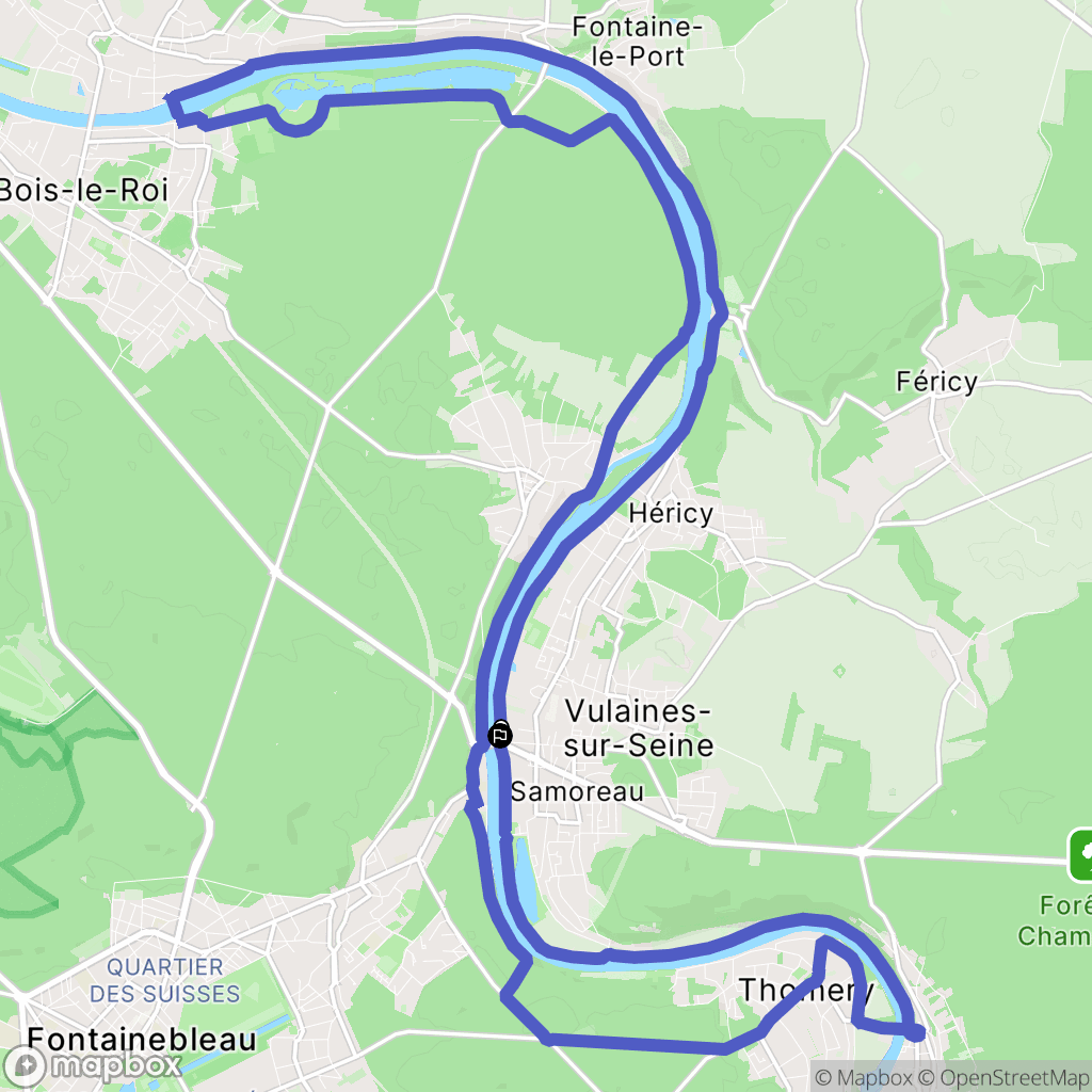 Vulaines-sur-Seine : carte du parcours de randonnée - France