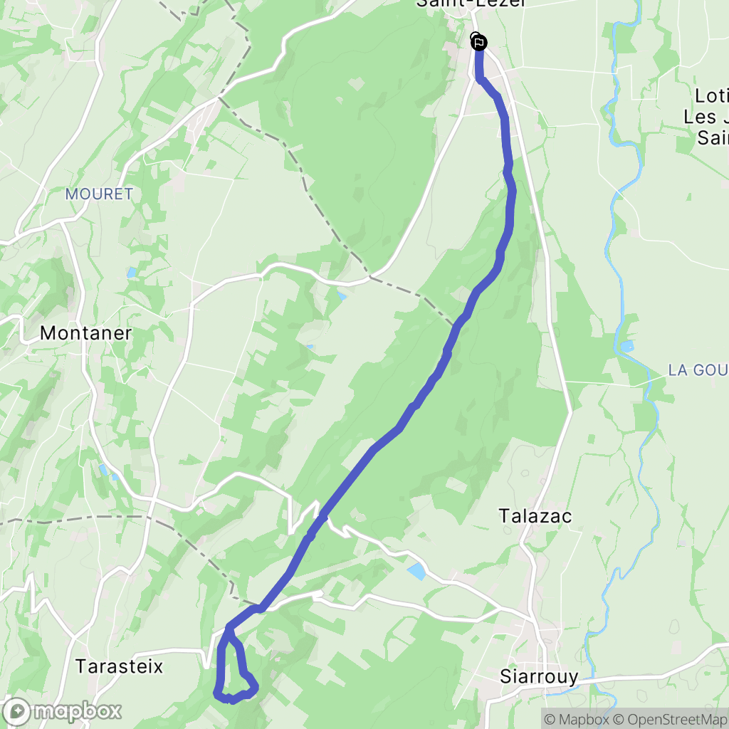 Saint-Lézer : carte du parcours de randonnée - France