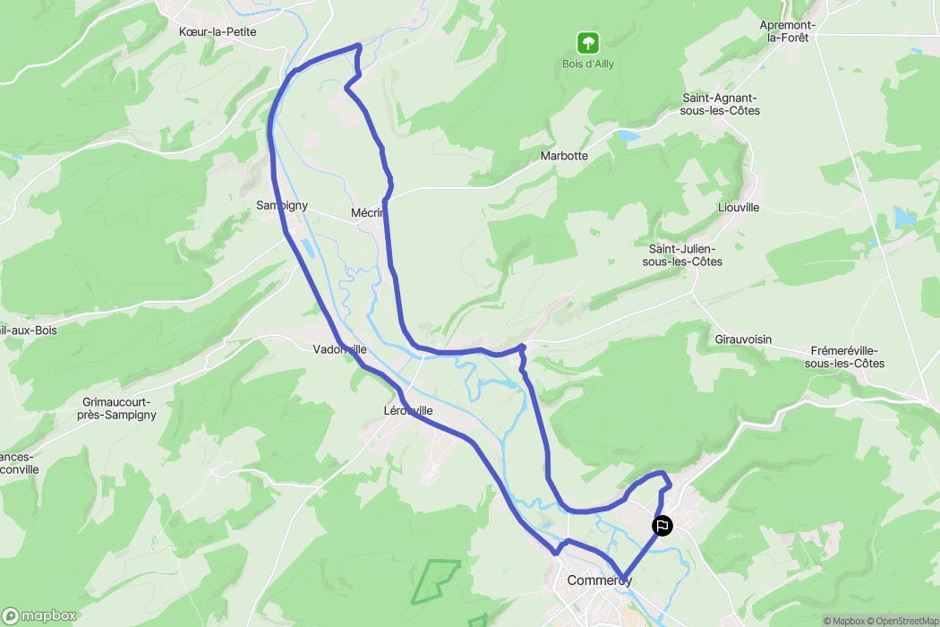 Vignot : carte du parcours de randonnée - France