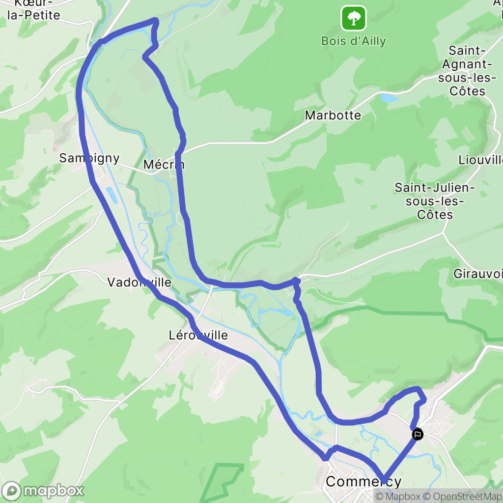 Vignot : carte du parcours de randonnée - France