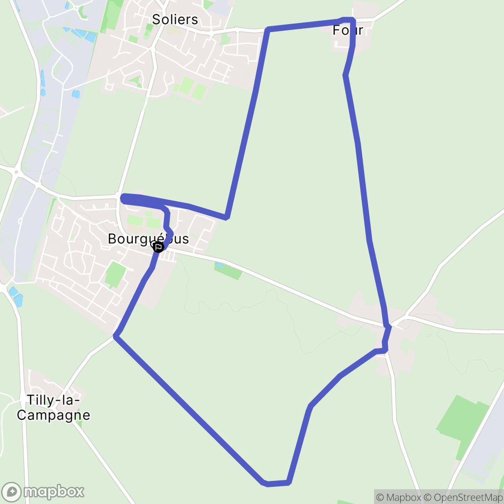 Bourguébus : carte du parcours de randonnée - France