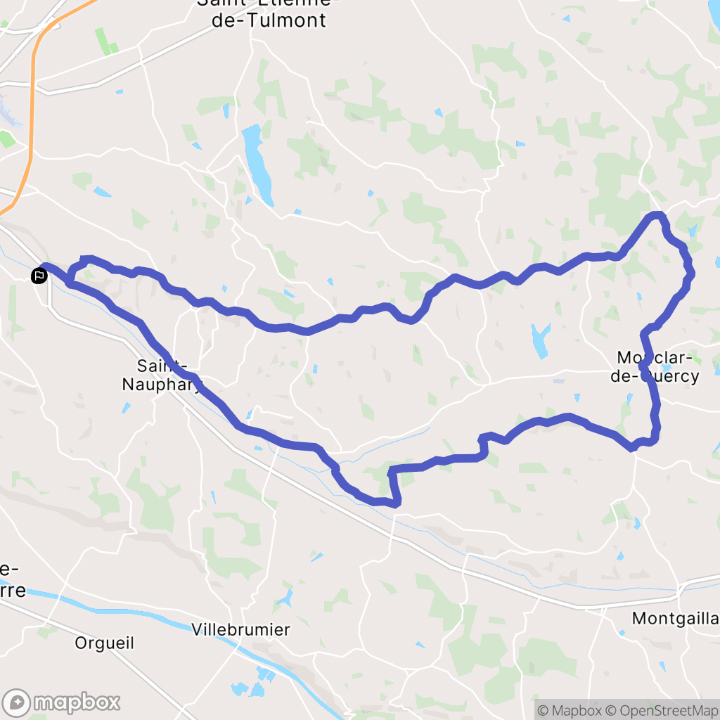 Montauban : carte du parcours de randonnée - France