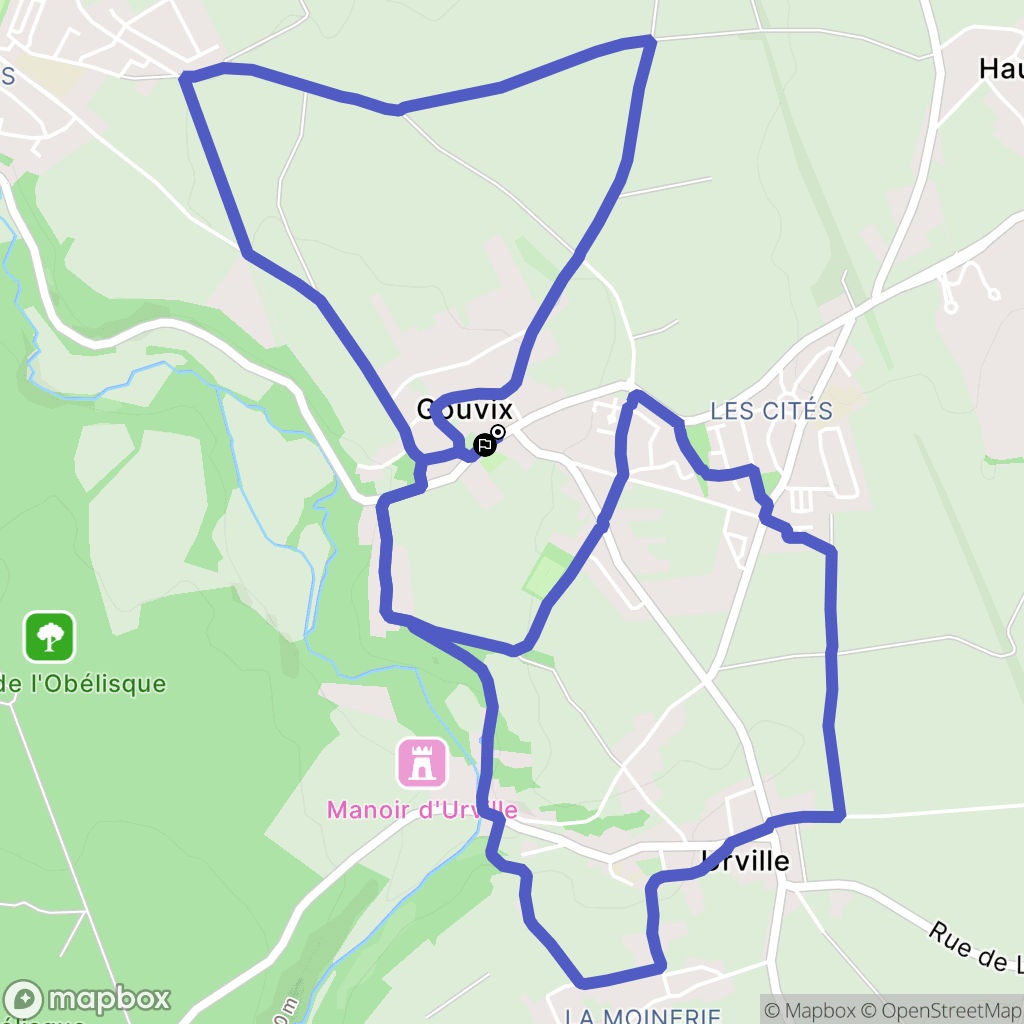Gouvix : carte du parcours de randonnée - France