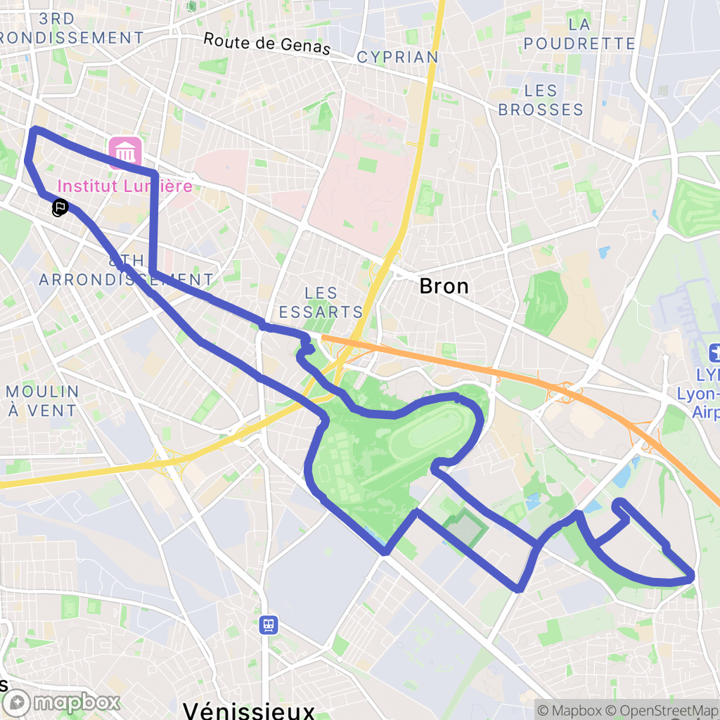 Lyon : carte du parcours de randonnée - France