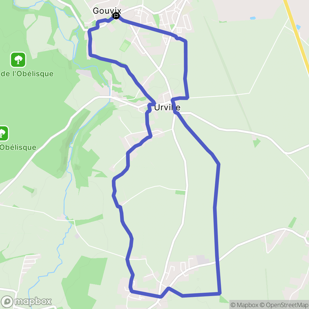 Gouvix : carte du parcours de randonnée - France