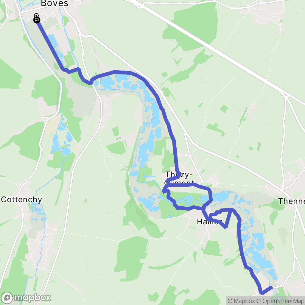 Boves : carte du parcours de randonnée - France