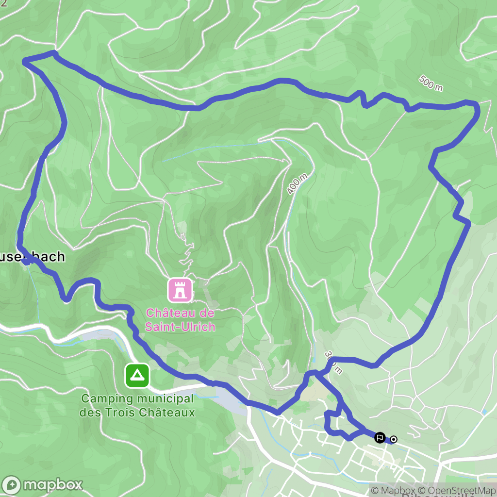 Ribeauvillé : carte du parcours de randonnée - France