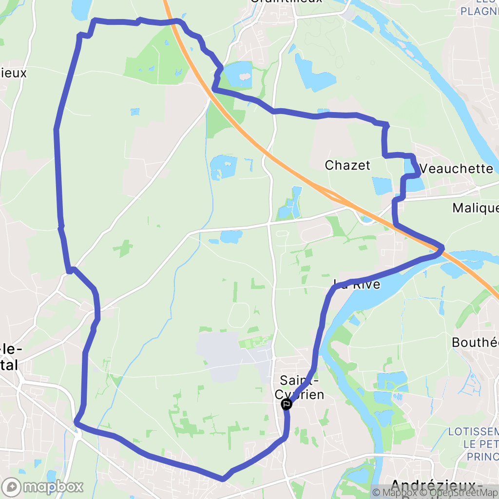 Saint-Cyprien : carte du parcours de randonnée - France