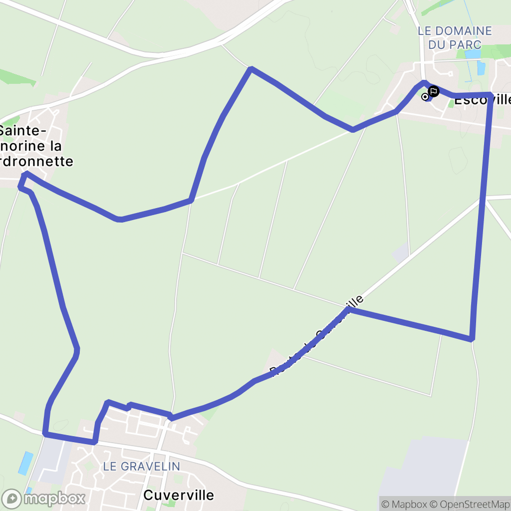 Escoville : carte du parcours de randonnée - France